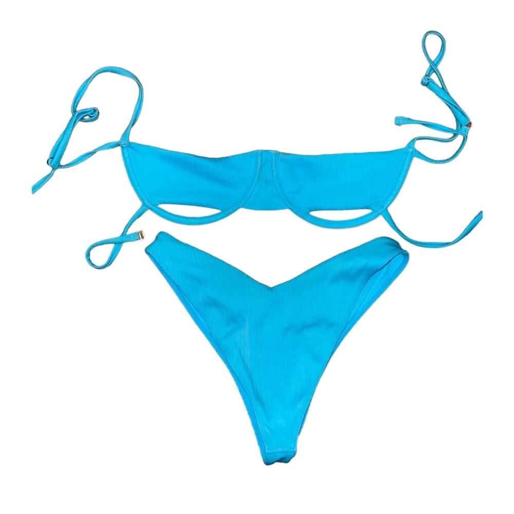 Frankie's Bikinis Vibrant Blue Bikini Set